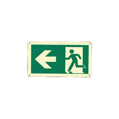 Pictogram Left Exit Sign - Double Sided - 24M Viewing Distance